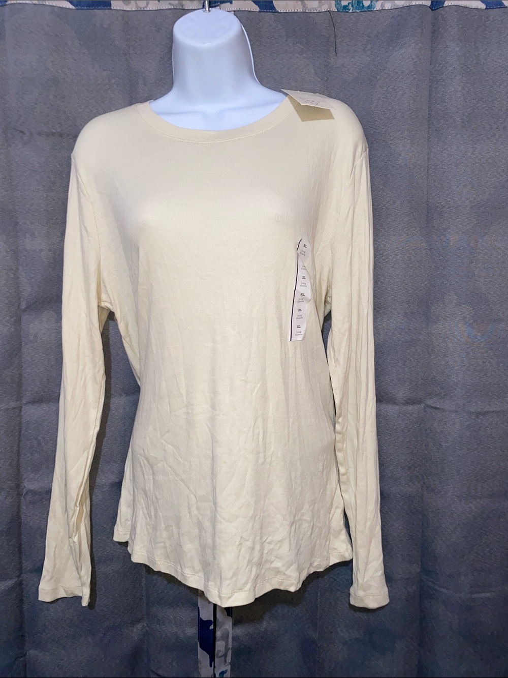 a new day Cream Long Sleeve Crewneck Top